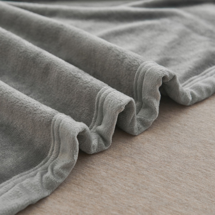 91家纺网 家纺一手货源 找家纺 宅部落 2026新款云貂绒纯色毯子300克毛毯法莱绒盖毯牛奶绒毛毯 深灰