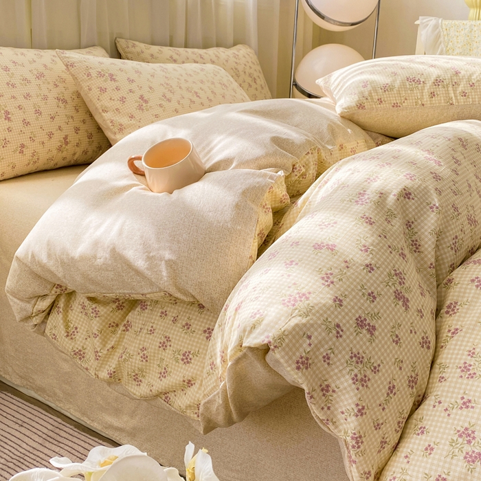 91家纺网 家纺一手货源 找家纺 红日子纺织品 2025新款亲肤舒适莱赛尔天丝四件套 香芷格-蓝