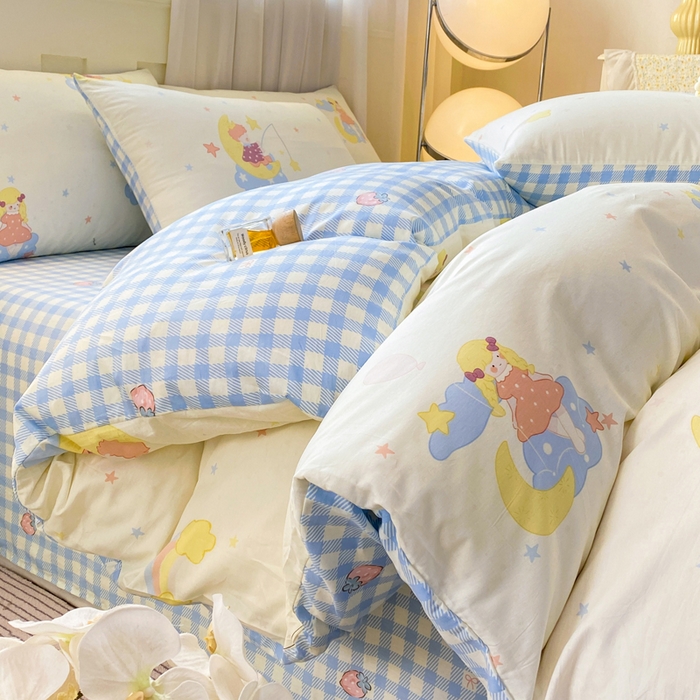 91家纺网 家纺一手货源 找家纺 （总）红日子纺织品 2026春夏新款小清新12868全棉纯棉学生卡通款单被套被套单件