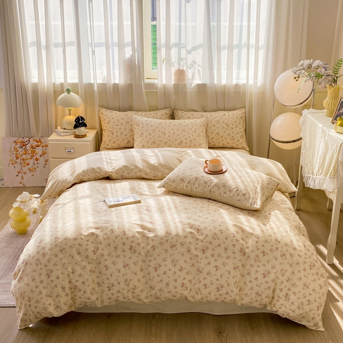 91家纺网 家纺一手货源 找家纺 （总）红日子纺织品 2026春夏新款小清新12868全棉纯棉学生卡通款单被套被套单件