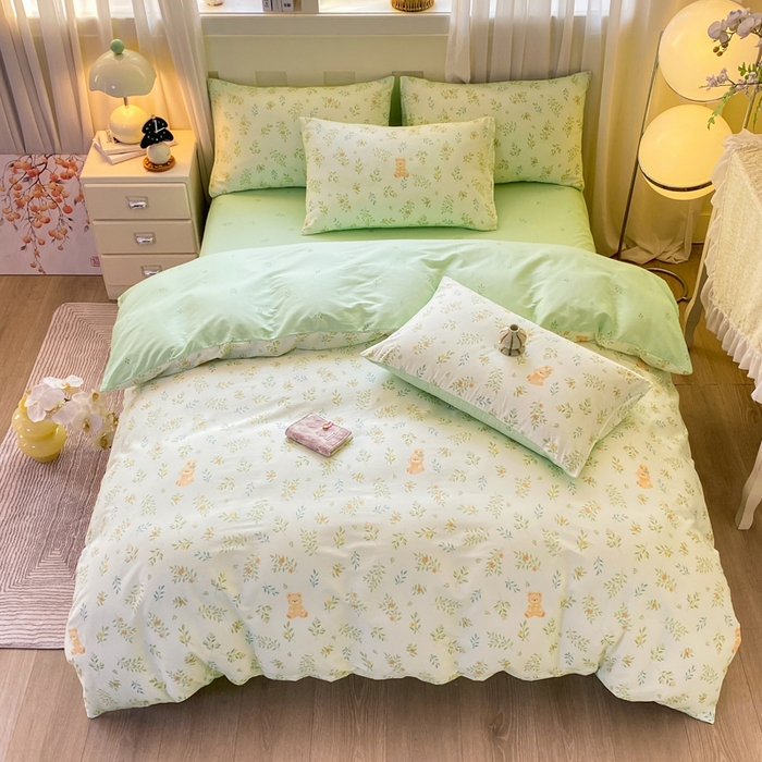 91家纺网 家纺一手货源 找家纺 红日子纺织品 2026春夏新款小清新12868全棉纯棉学生卡通款单被套被套单件 丽都倩影