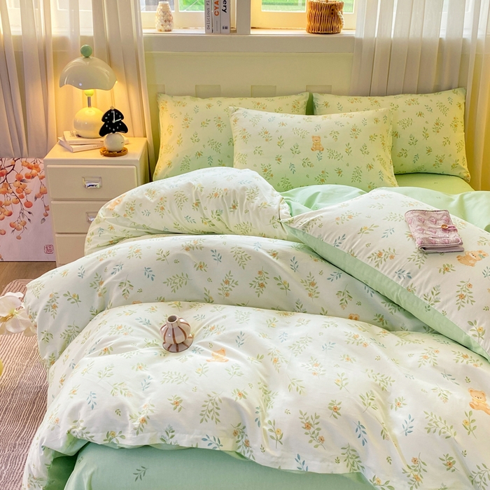 91家纺网 家纺一手货源 找家纺 红日子纺织品 2026春夏新款小清新12868全棉纯棉学生卡通款单被套被套单件 丽都倩影