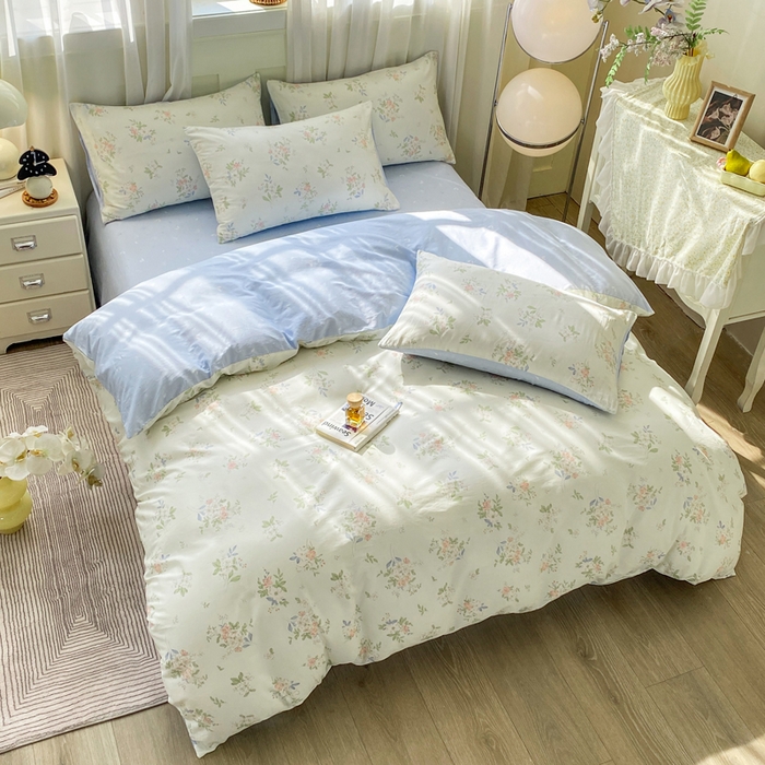 91家纺网 家纺一手货源 找家纺 红日子纺织品 2026春夏新款小清新12868全棉纯棉学生卡通款单被套被套单件 遥遥花期