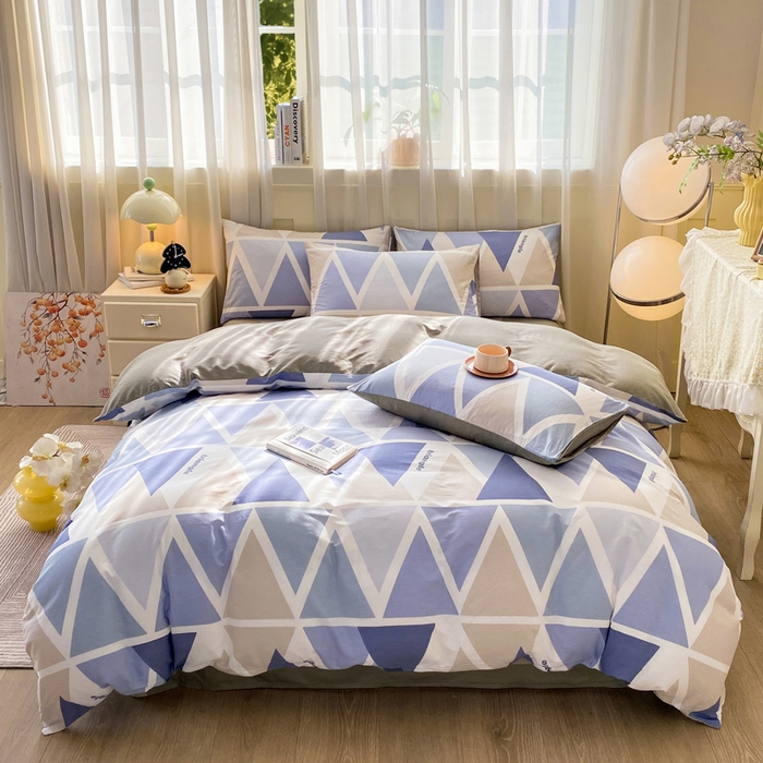 91家纺网 家纺一手货源 找家纺 红日子纺织品 2026春夏新款小清新12868全棉纯棉学生卡通款单被套被套单件 悠然海岸