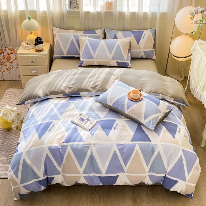 91家纺网 家纺一手货源 找家纺 红日子纺织品 2026春夏新款小清新12868全棉纯棉学生卡通款单被套被套单件 悠然海岸