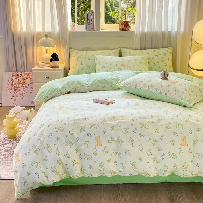 91家纺网 家纺一手货源 找家纺 红日子纺织品 2026春夏新款小清新12868全棉纯棉学生卡通款单被套被套单件 丽都倩影