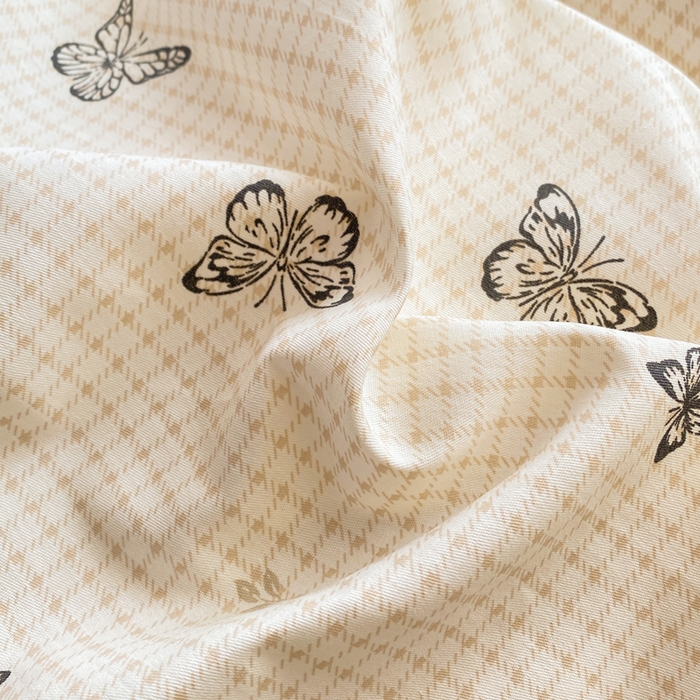 91家纺网 家纺一手货源 找家纺 红日子纺织品 2026春夏新款小清新12868全棉纯棉学生卡通款单被套被套单件 南山蝴蝶