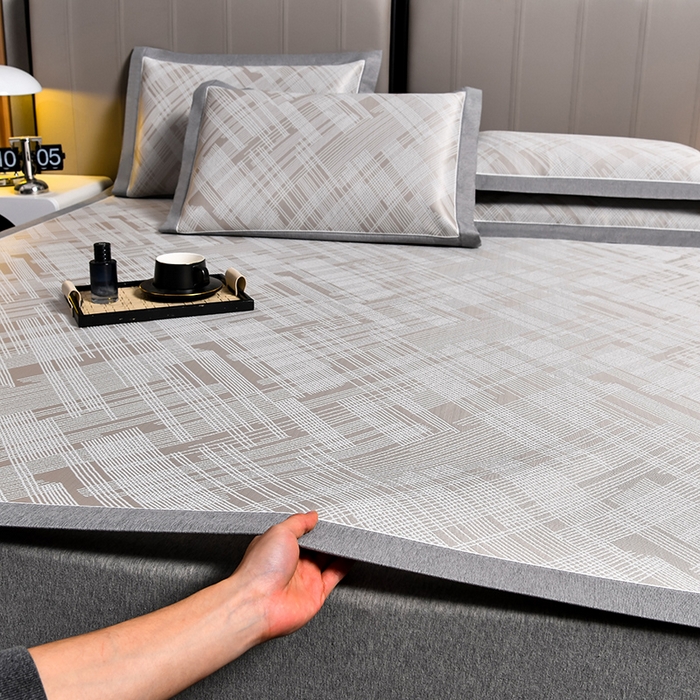 91家纺网 家纺一手货源 找家纺 小牛席业 2026新款清凉冰丝席凉席席子系列-简单生活 简单生活-香槟