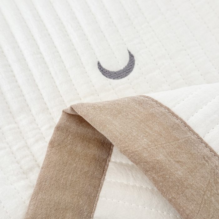 91家纺网 家纺一手货源 找家纺 木楌家居 2026春夏新款双面全棉纯棉皱皱纱刺绣款床盖床盖单件 月落星眠