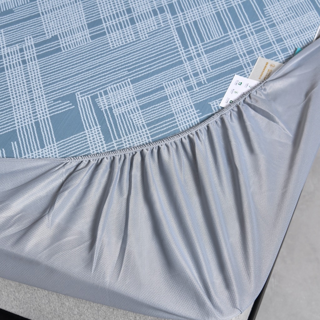 91家纺网 家纺一手货源 找家纺 小牛席业 2026新款清凉冰丝席凉席席子系列（床笠款）-简单生活 简单生活-蓝色