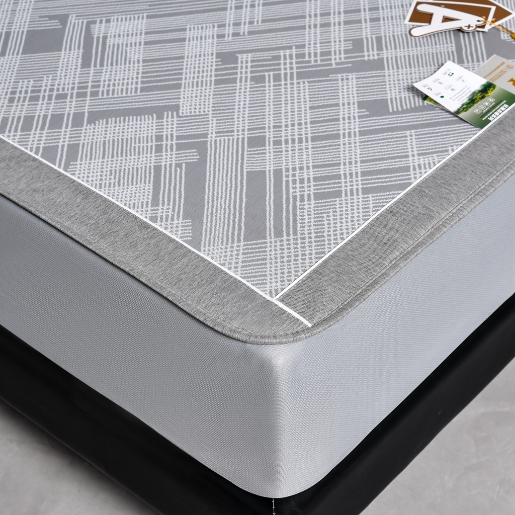 91家纺网 家纺一手货源 找家纺 小牛席业 2026新款清凉冰丝席凉席席子系列（床笠款）-简单生活 简单生活-灰色