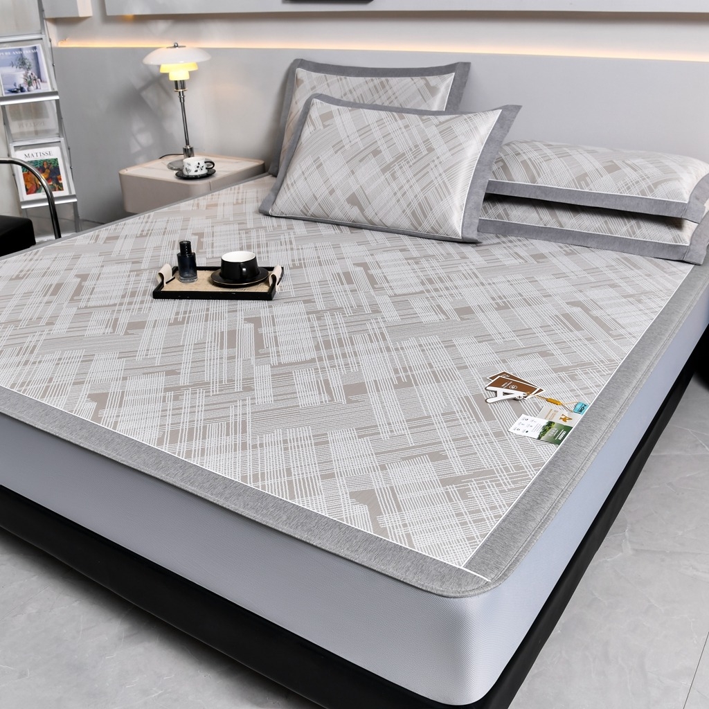 91家纺网 家纺一手货源 找家纺 小牛席业 2026新款清凉冰丝席凉席席子系列（床笠款）-简单生活 简单生活-香槟