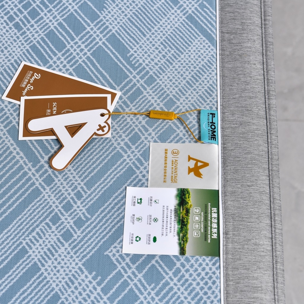 91家纺网 家纺一手货源 找家纺 小牛席业 2026新款清凉冰丝席凉席席子系列（床笠款）-简单生活 简单生活-蓝色