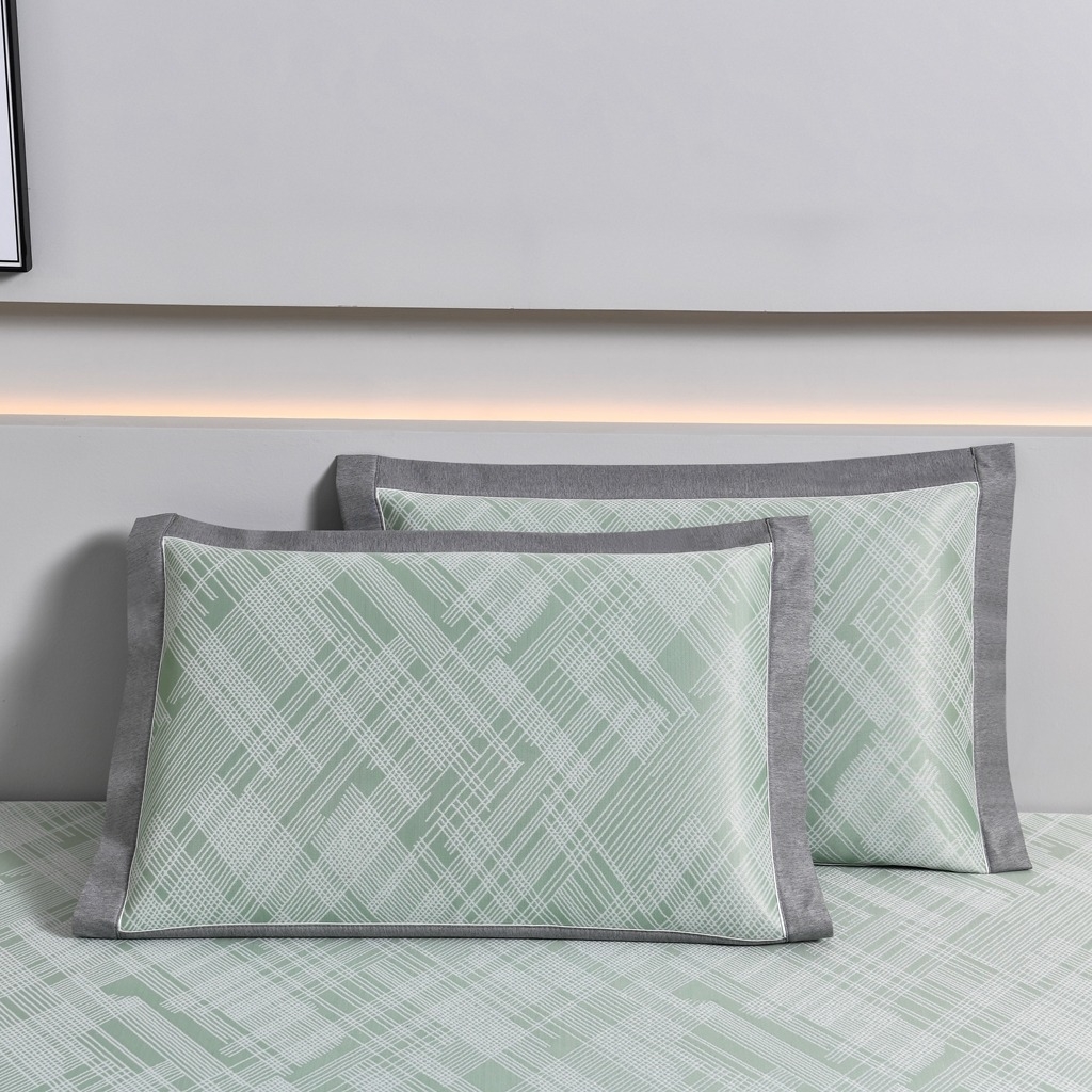 91家纺网 家纺一手货源 找家纺 小牛席业 2026新款清凉冰丝席凉席席子系列（床笠款）-简单生活 简单生活-绿色