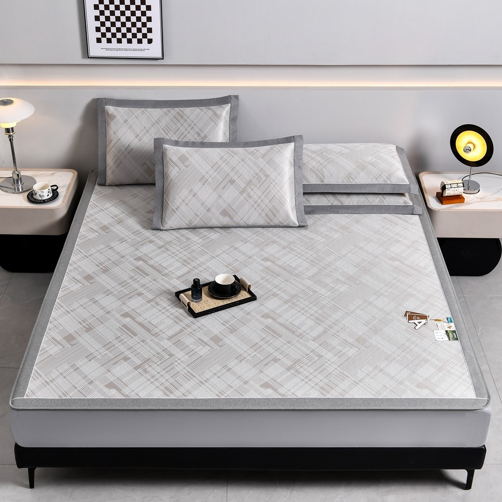 91家纺网 家纺一手货源 找家纺 小牛席业 2026新款清凉冰丝席凉席席子系列（床笠款）-简单生活 简单生活-香槟