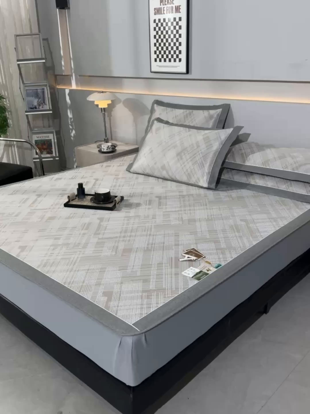 91家纺网 家纺一手货源 找家纺 小牛席业 2026新款清凉冰丝席凉席席子系列（床笠款）-简单生活 简单生活-香槟