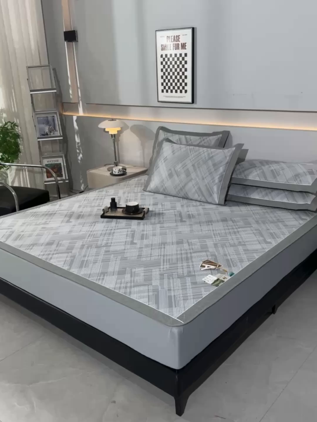 91家纺网 家纺一手货源 找家纺 （总）小牛席业 2026新款清凉冰丝席凉席席子系列（床笠款）-简单生活