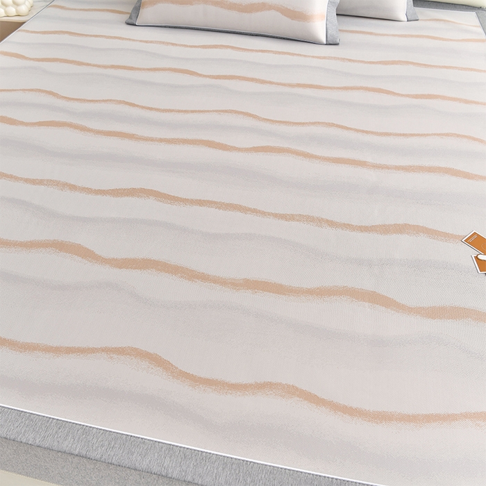 91家纺网 家纺一手货源 找家纺 小牛席业 2026春夏新款锦绣凉感冰丝席空调席系列 锦绣冰丝-香槟