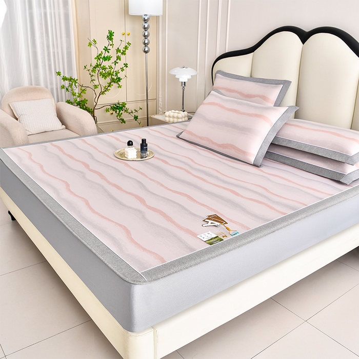 91家纺网 家纺一手货源 找家纺 （总）小牛席业 2026春夏新款锦绣凉感冰丝席空调席系列（床笠款）