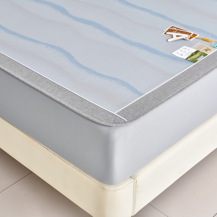 91家纺网 家纺一手货源 找家纺 小牛席业 2026春夏新款锦绣凉感冰丝席空调席系列（床笠款） 锦绣冰丝（床笠款）-蓝色