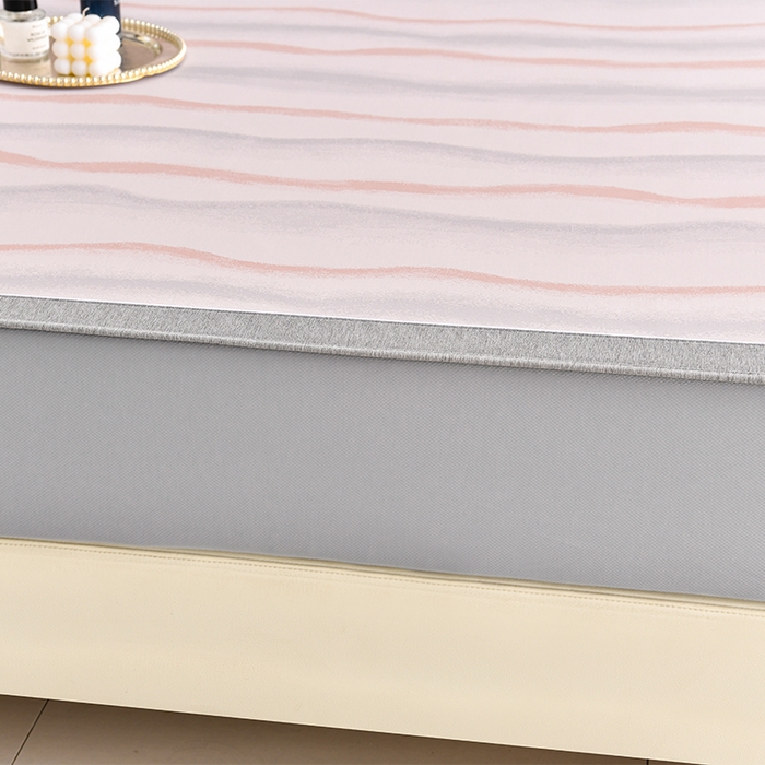 91家纺网 家纺一手货源 找家纺 小牛席业 2026春夏新款锦绣凉感冰丝席空调席系列（床笠款） 锦绣冰丝（床笠款）-粉色