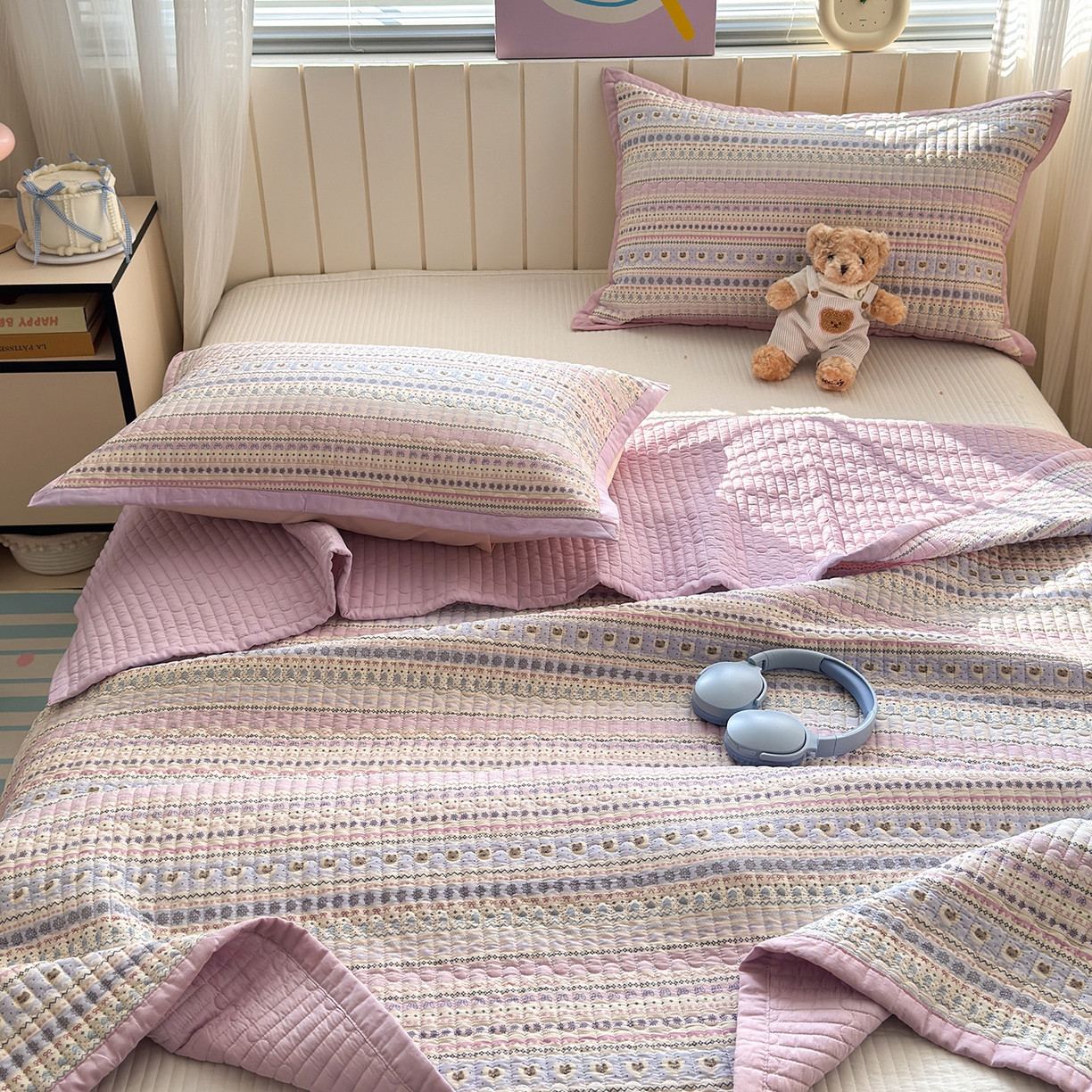 91家纺网 家纺一手货源 找家纺 （总）美优兰 2026新款双面全棉高温砂洗床盖三件套