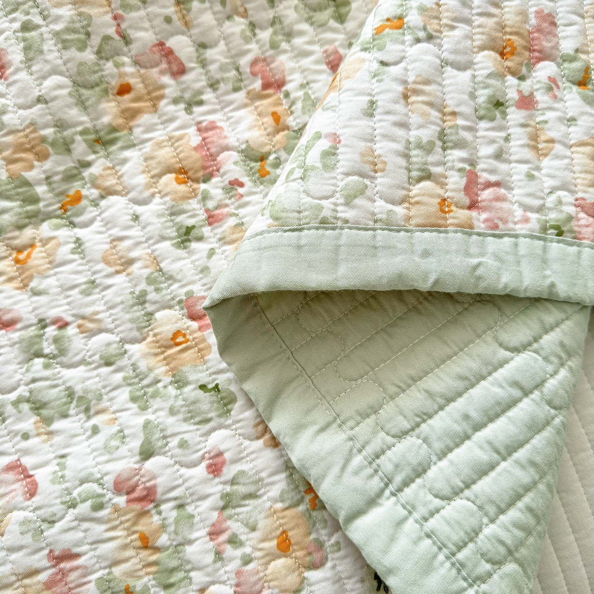 91家纺网 家纺一手货源 找家纺 美优兰 2026新款双面全棉高温砂洗床盖三件套 繁花似锦