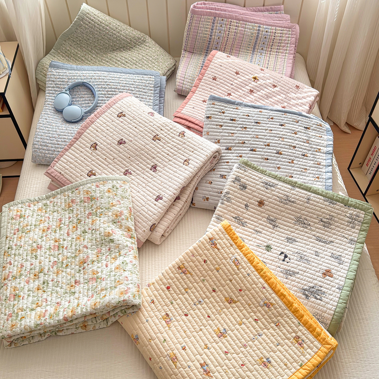 91家纺网 家纺一手货源 找家纺 美优兰 2026新款双面全棉高温砂洗床盖三件套 组合