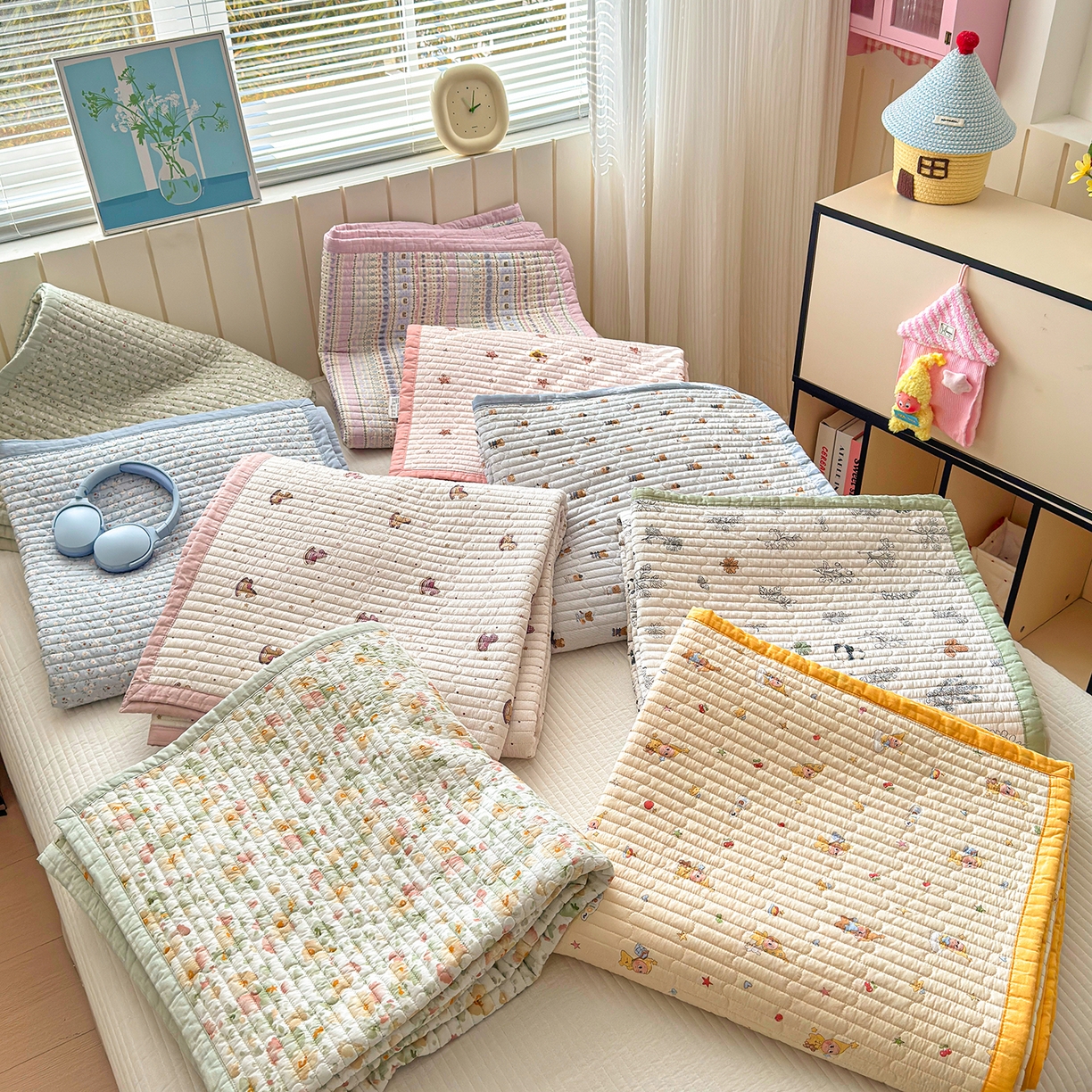 91家纺网 家纺一手货源 找家纺 美优兰 2026新款双面全棉高温砂洗床盖三件套 组合