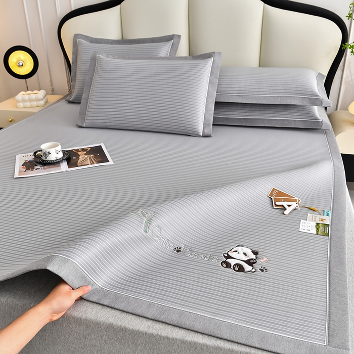 （总）小牛席业 2026新款经典条纹熊猫凉感冰丝席凉席席子 系列