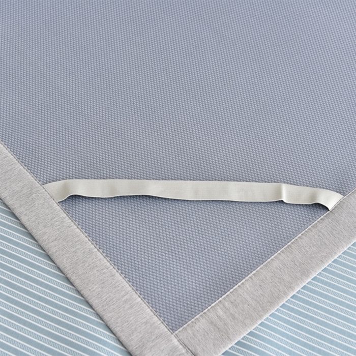 91家纺网 家纺一手货源 找家纺 小牛席业 2026新款经典条纹熊猫凉感冰丝席凉席席子 系列 蓝色