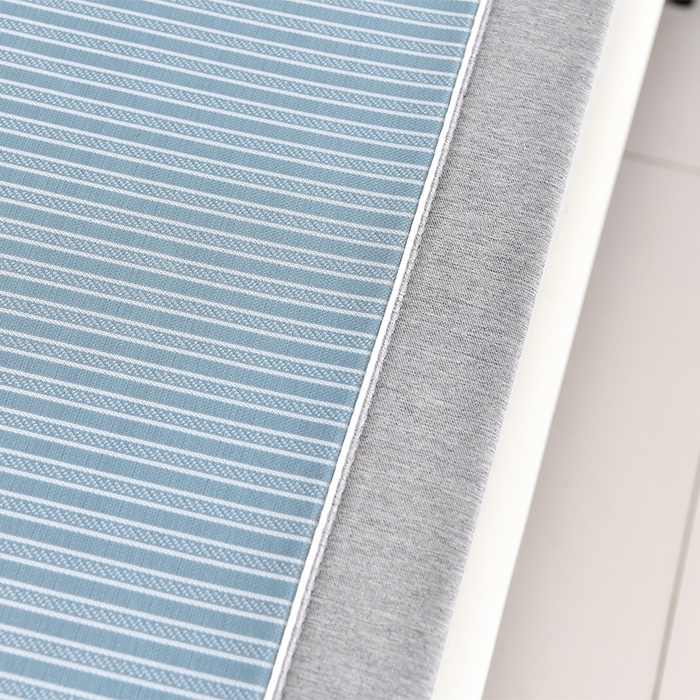 91家纺网 家纺一手货源 找家纺 小牛席业 2026新款经典条纹熊猫凉感冰丝席凉席席子 系列 蓝色