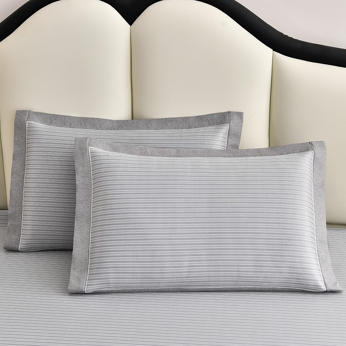 91家纺网 家纺一手货源 找家纺 小牛席业 2026新款经典条纹熊猫凉感冰丝席凉席席子 系列 灰色