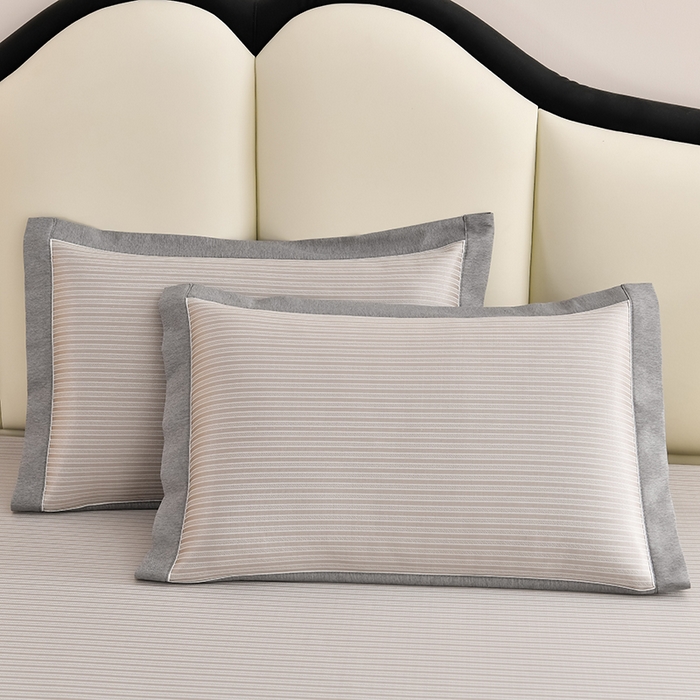 91家纺网 家纺一手货源 找家纺 小牛席业 2026新款经典条纹熊猫凉感冰丝席凉席席子 系列 香槟