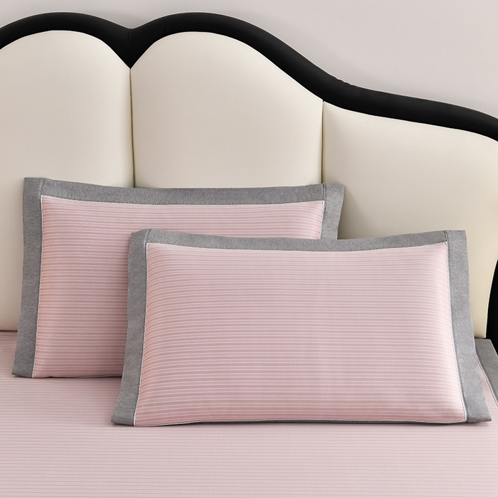 91家纺网 家纺一手货源 找家纺 小牛席业 2026新款经典条纹熊猫凉感冰丝席凉席席子 系列 粉色