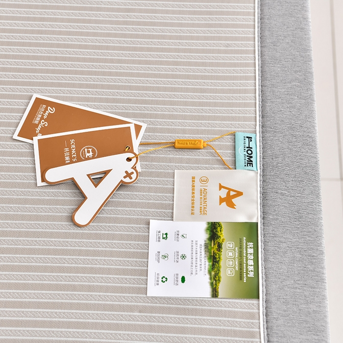 91家纺网 家纺一手货源 找家纺 小牛席业 2026新款经典条纹熊猫凉感冰丝席凉席席子 系列 香槟