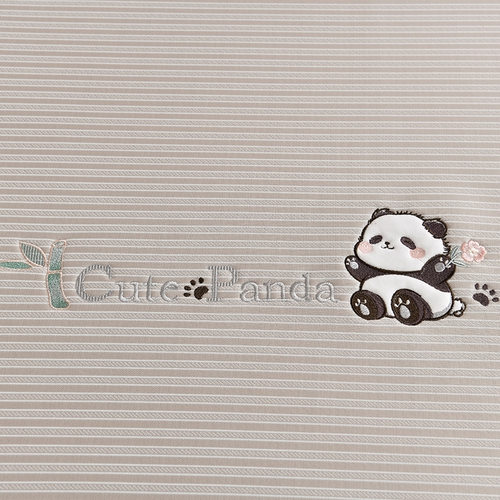 91家纺网 家纺一手货源 找家纺 小牛席业 2026新款经典条纹熊猫凉感冰丝席凉席席子 系列 香槟