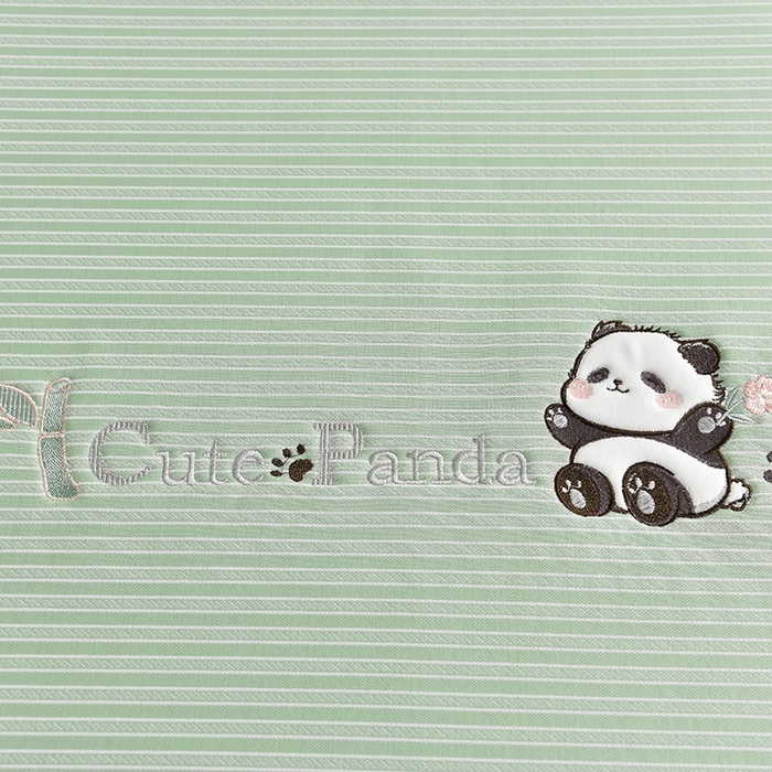 91家纺网 家纺一手货源 找家纺 小牛席业 2026新款经典条纹熊猫凉感冰丝席凉席席子 系列 绿色