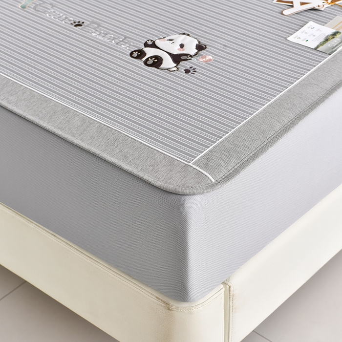 91家纺网 家纺一手货源 找家纺 （总）小牛席业 2026新款PE经典条纹-熊猫冰丝席（床笠款）