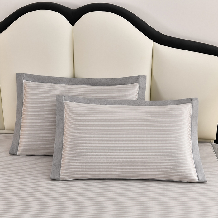 91家纺网 家纺一手货源 找家纺 小牛席业 2026新款PE经典条纹-熊猫冰丝席（床笠款） 香槟