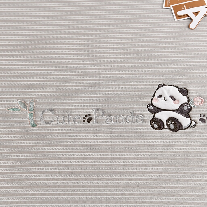 91家纺网 家纺一手货源 找家纺 小牛席业 2026新款PE经典条纹-熊猫冰丝席（床笠款） 香槟