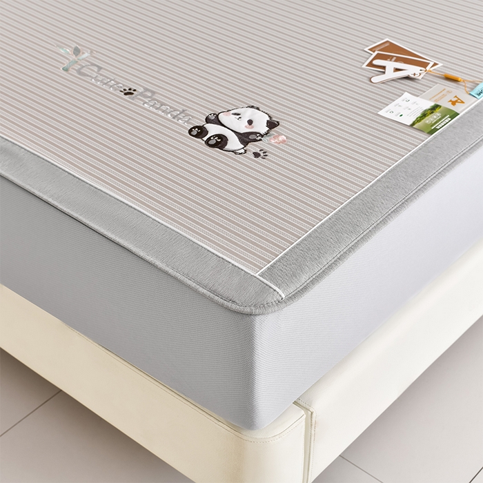 91家纺网 家纺一手货源 找家纺 小牛席业 2026新款PE经典条纹-熊猫冰丝席（床笠款） 香槟