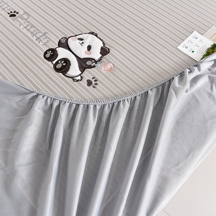 91家纺网 家纺一手货源 找家纺 小牛席业 2026新款PE经典条纹-熊猫冰丝席（床笠款） 香槟