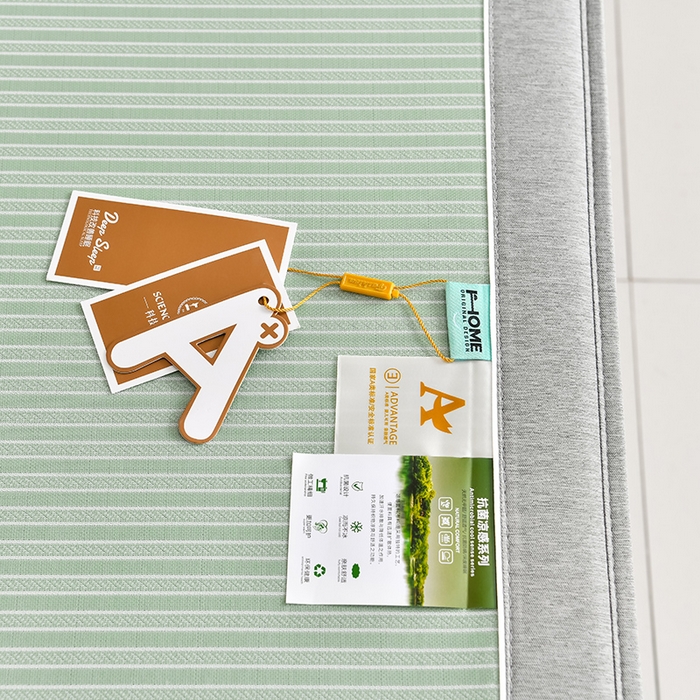 91家纺网 家纺一手货源 找家纺 小牛席业 2026新款PE经典条纹-熊猫冰丝席（床笠款） 绿色