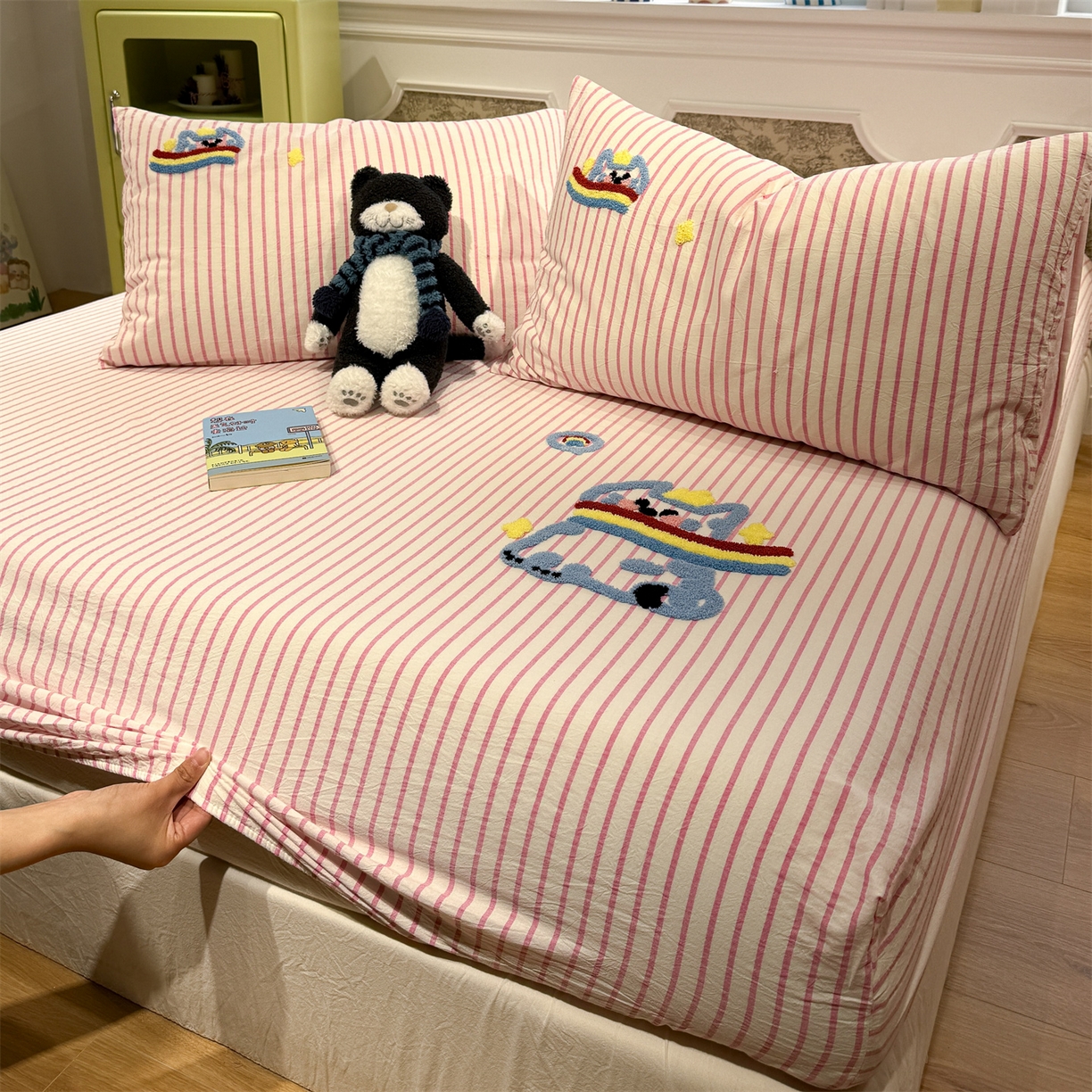 91家纺网 家纺一手货源 找家纺 （总）珺柔家纺 2026新款色织全棉水洗棉毛巾绣床笠