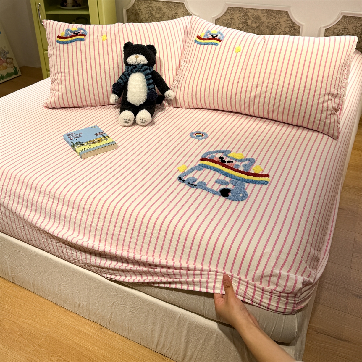 91家纺网 家纺一手货源 找家纺 （总）珺柔家纺 2026新款色织全棉水洗棉毛巾绣床笠