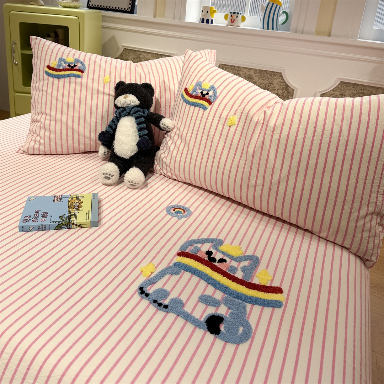 91家纺网 家纺一手货源 找家纺 （总）珺柔家纺 2026新款色织全棉水洗棉毛巾绣床笠