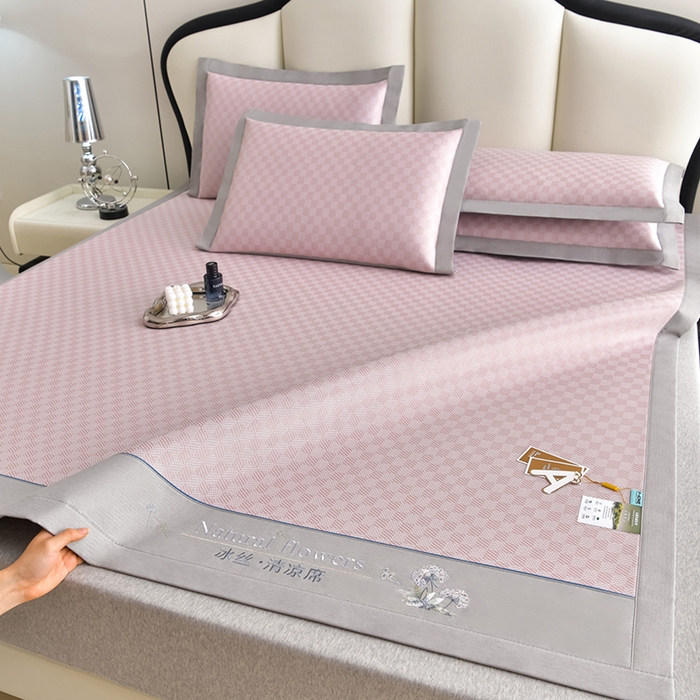 小牛席业 2026新款棋盘格-冰丝清凉席凉席席子系列 棋盘格-冰丝清凉席（粉色）