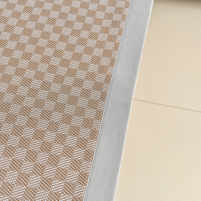 91家纺网 家纺一手货源 找家纺 小牛席业 2026新款棋盘格-冰丝清凉席凉席席子系列 棋盘格-冰丝清凉席（咖色）