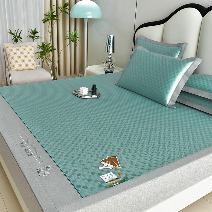 91家纺网 家纺一手货源 找家纺 小牛席业 2026新款棋盘格-冰丝清凉席凉席席子系列 棋盘格-冰丝清凉席（绿色）